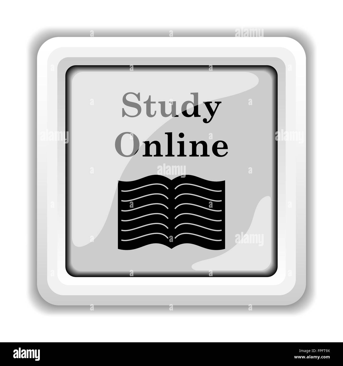 Study online icon. Internet button on white background Stock Photo - Alamy