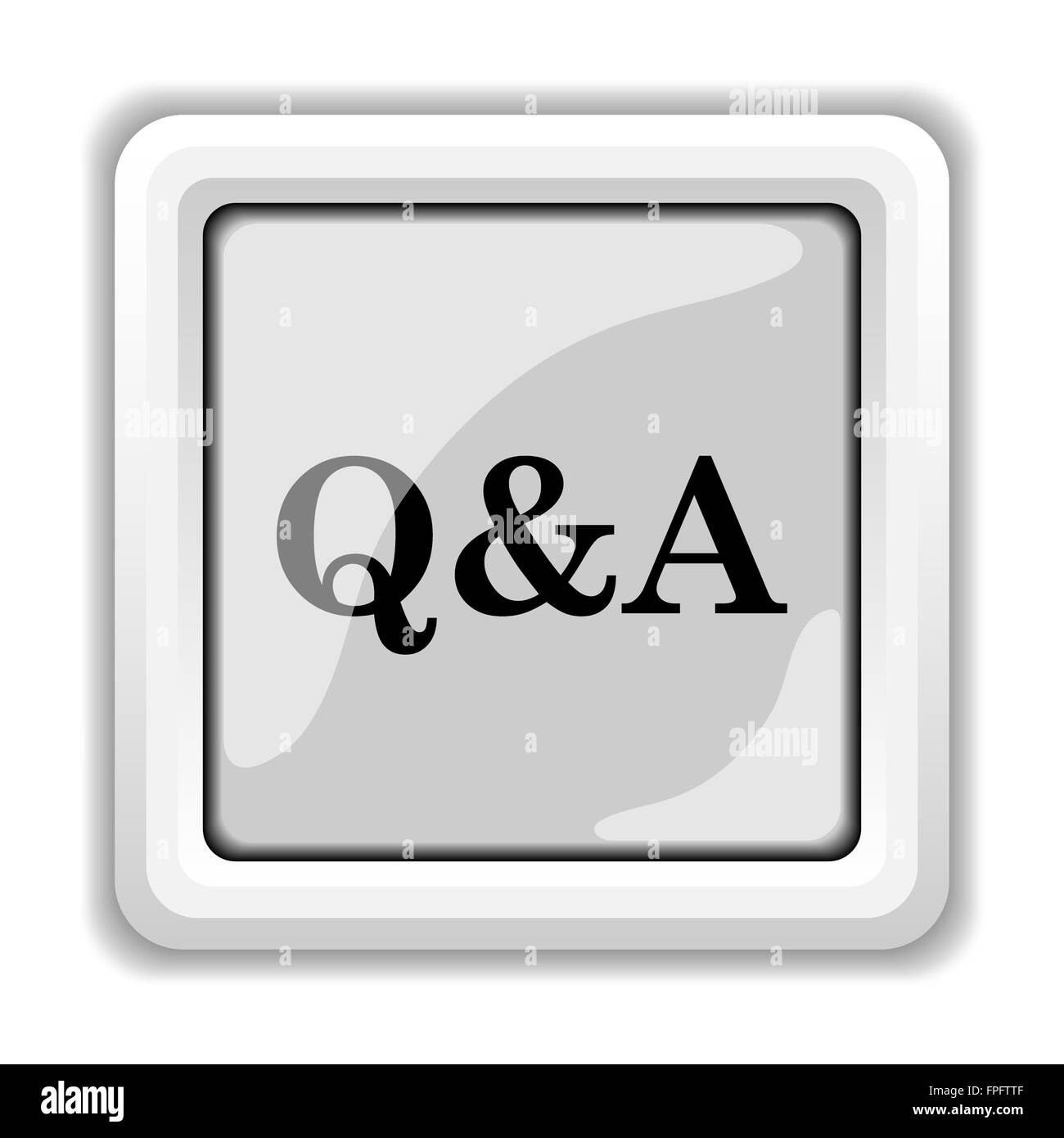 Q&A icon. Internet button on white background Stock Photo - Alamy