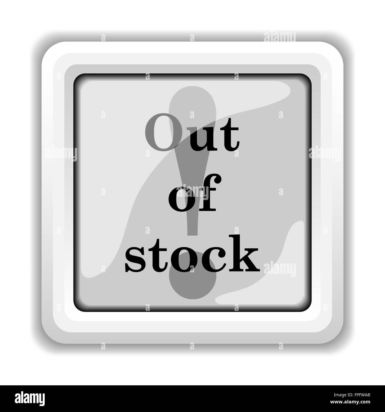 Out of stock icon. Internet button on white background Stock Photo - Alamy