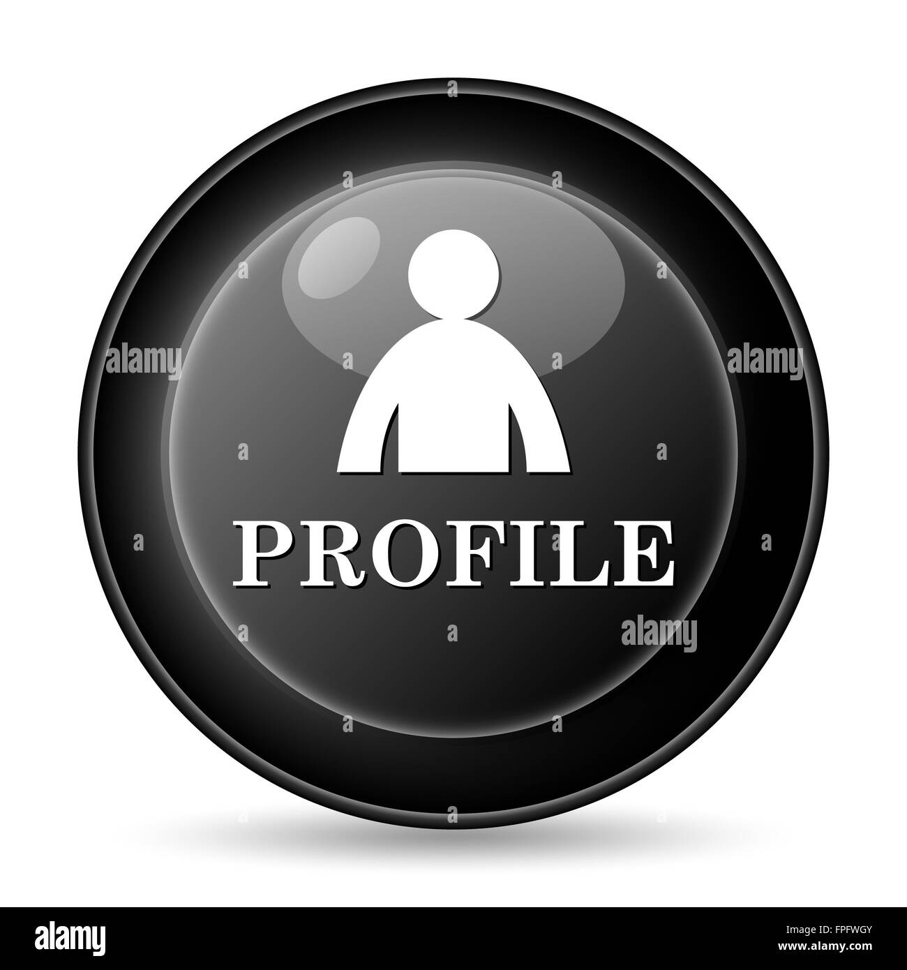 Profile icon. Internet button on white background Stock Photo - Alamy