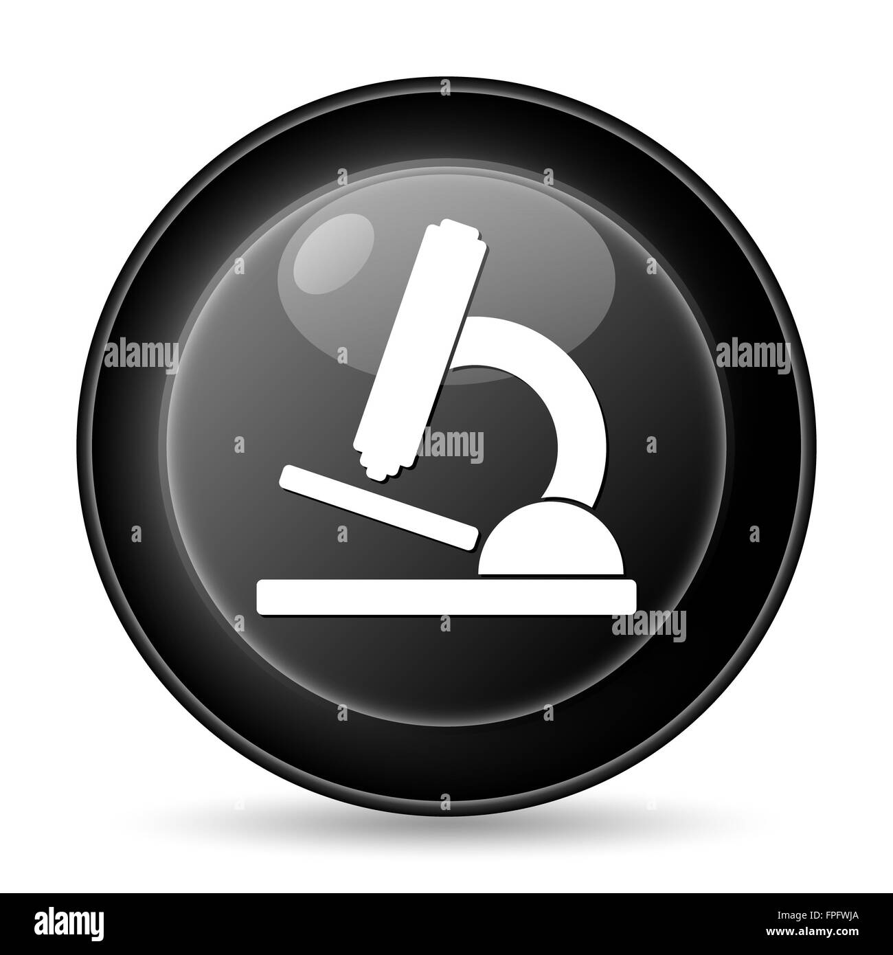 Microscope icon. Internet button on white background Stock Photo - Alamy