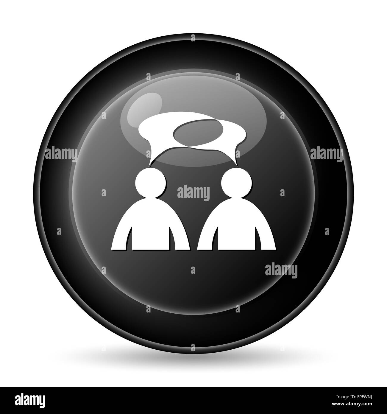 Comments icon. Internet button on white background. - men with bubbles ...