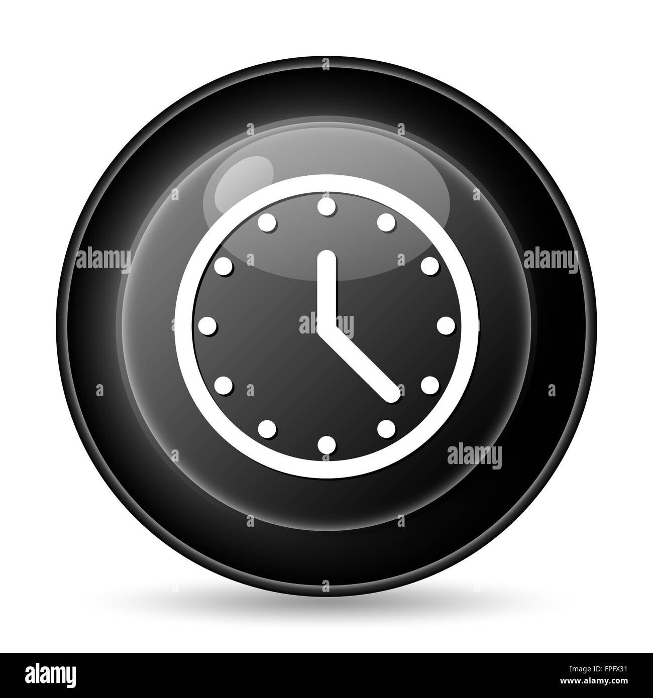 Clock icon. Internet button on white background Stock Photo - Alamy