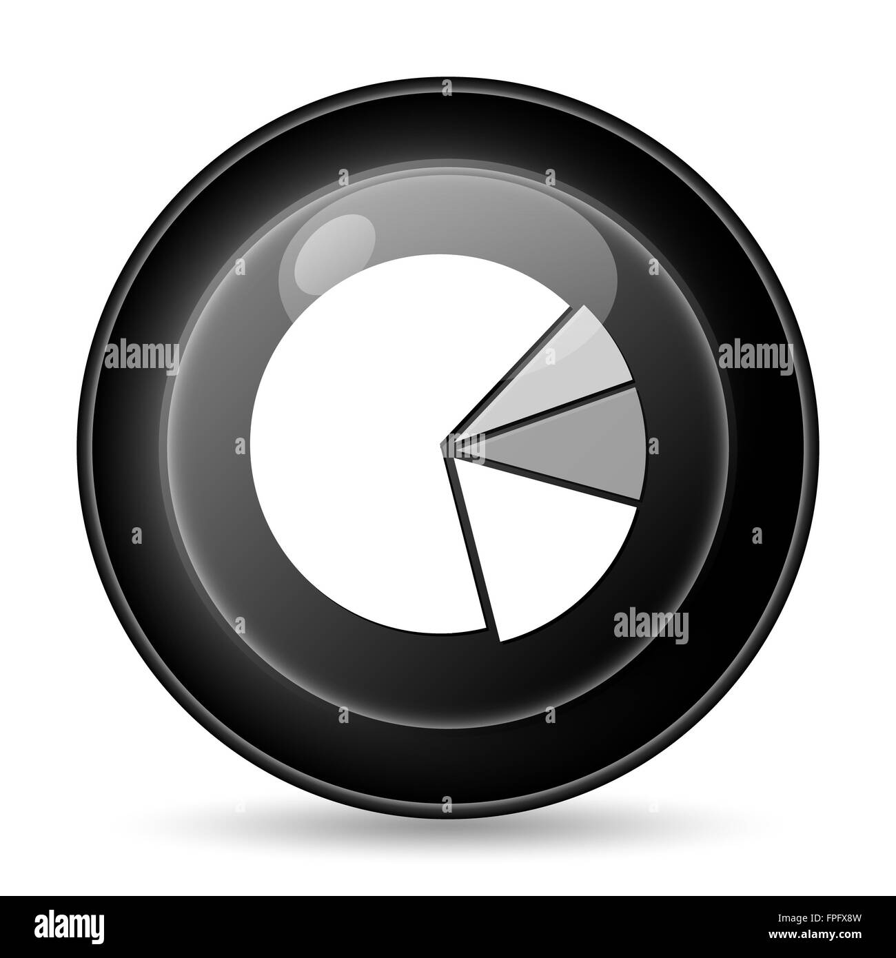 Chart pie icon. Internet button on white background Stock Photo - Alamy