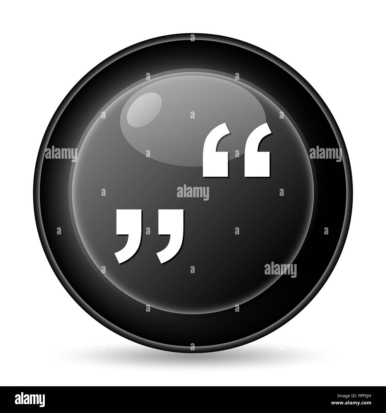 Quotation marks icon. button on white background Stock Photo