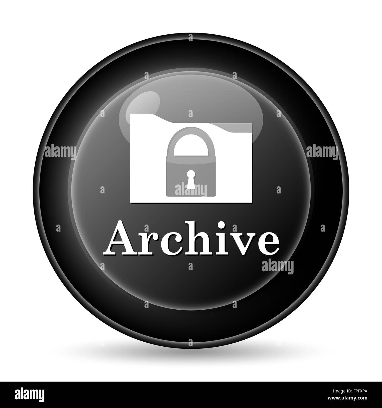 Archive icon. Internet button on white background Stock Photo - Alamy