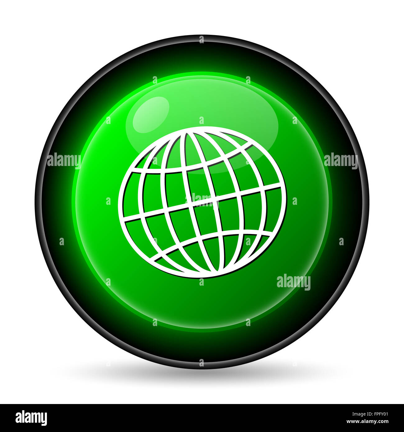 Globe icon. Internet button on white background Stock Photo - Alamy