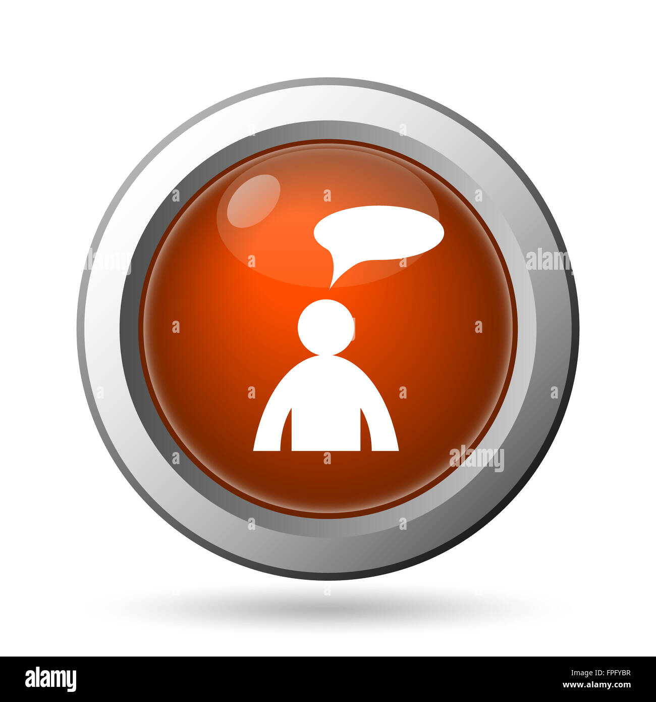 Comments icon. Internet button on white background. - man with bubble ...