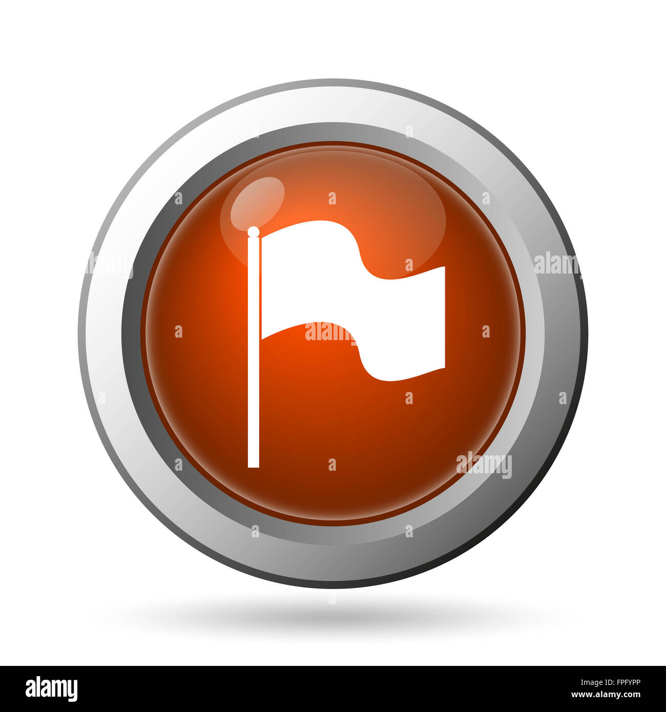 Flag icon. Internet button on white background Stock Photo - Alamy