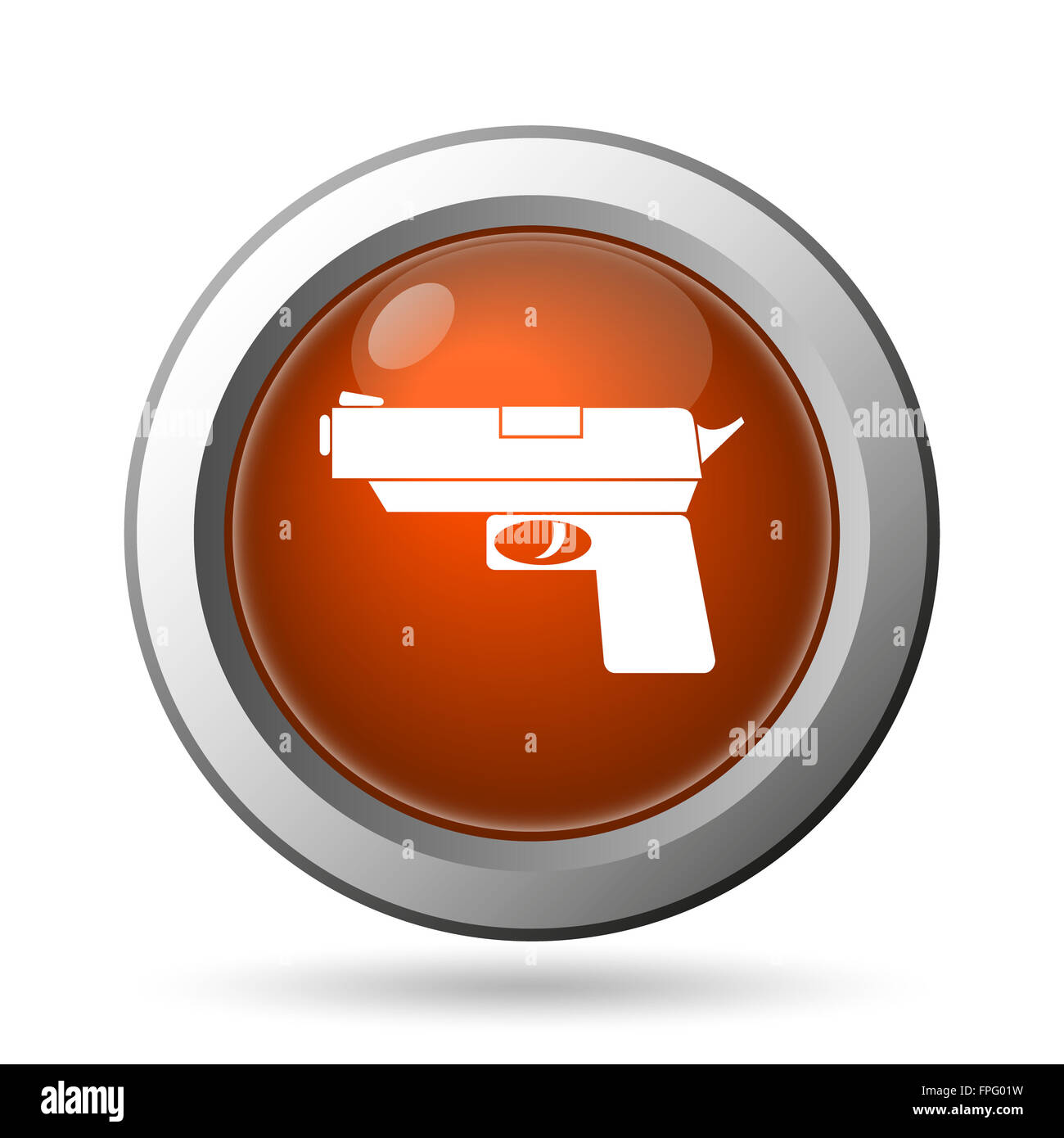 Gun icon. Internet button on white background Stock Photo - Alamy