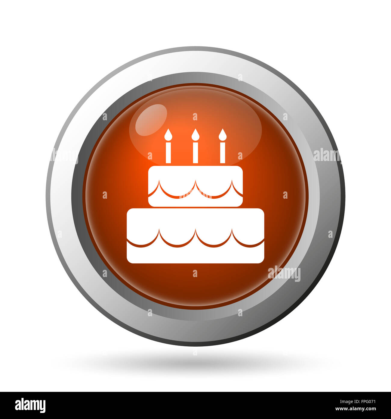 Cake icon. Internet button on white background Stock Photo - Alamy