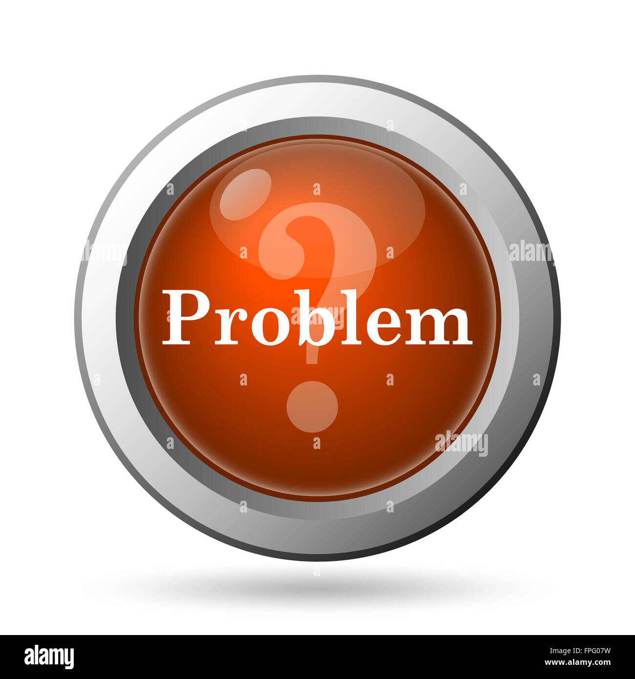 Problem icon. Internet button on white background Stock Photo - Alamy
