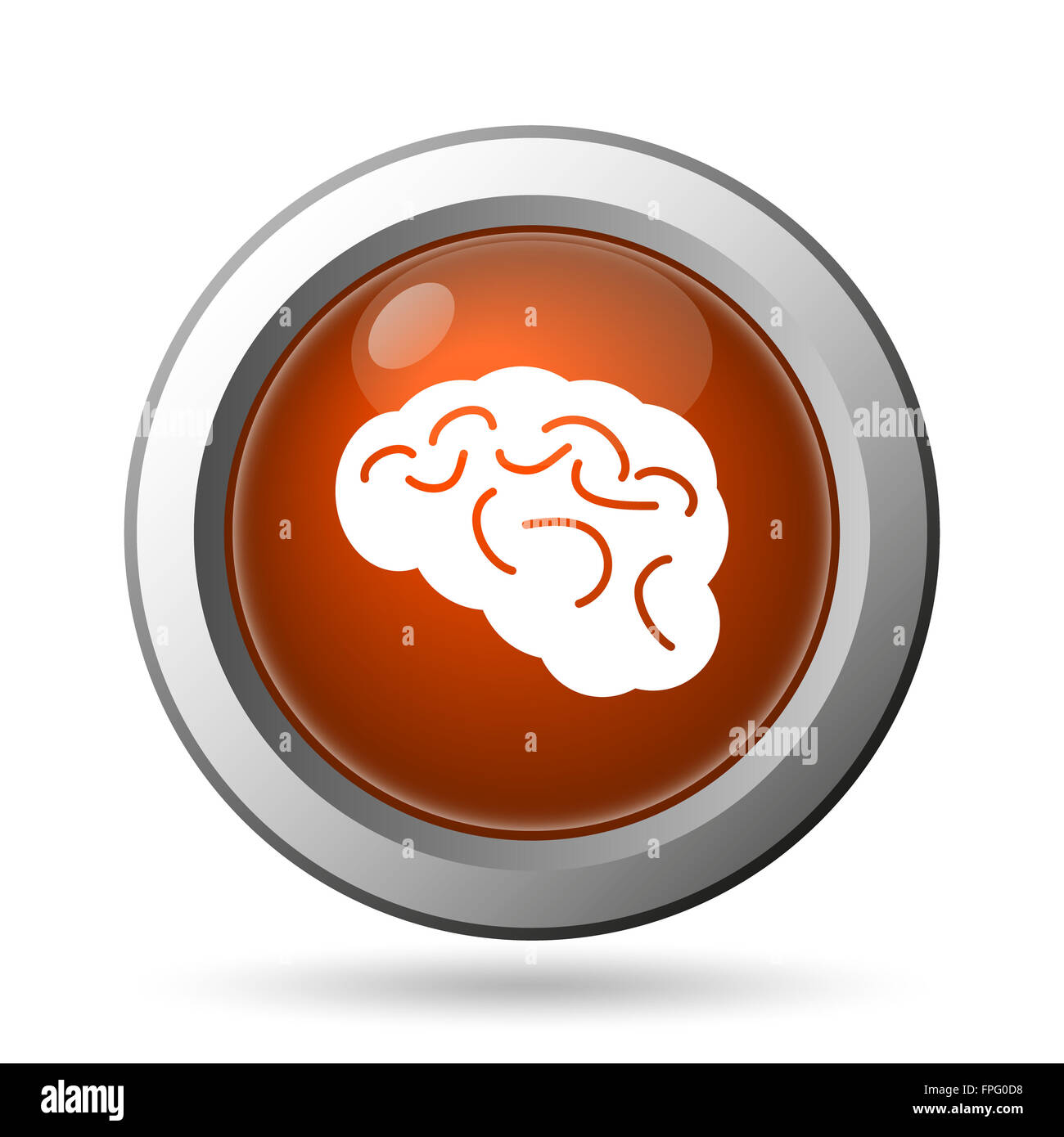 Brain icon. Internet button on white background Stock Photo - Alamy