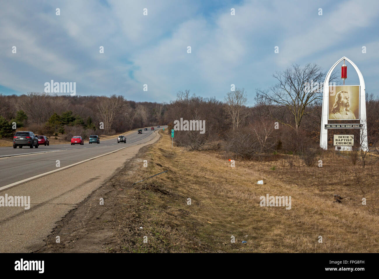 Clarkston, Michigan A sign placed along Interstate 75 by Dixie
