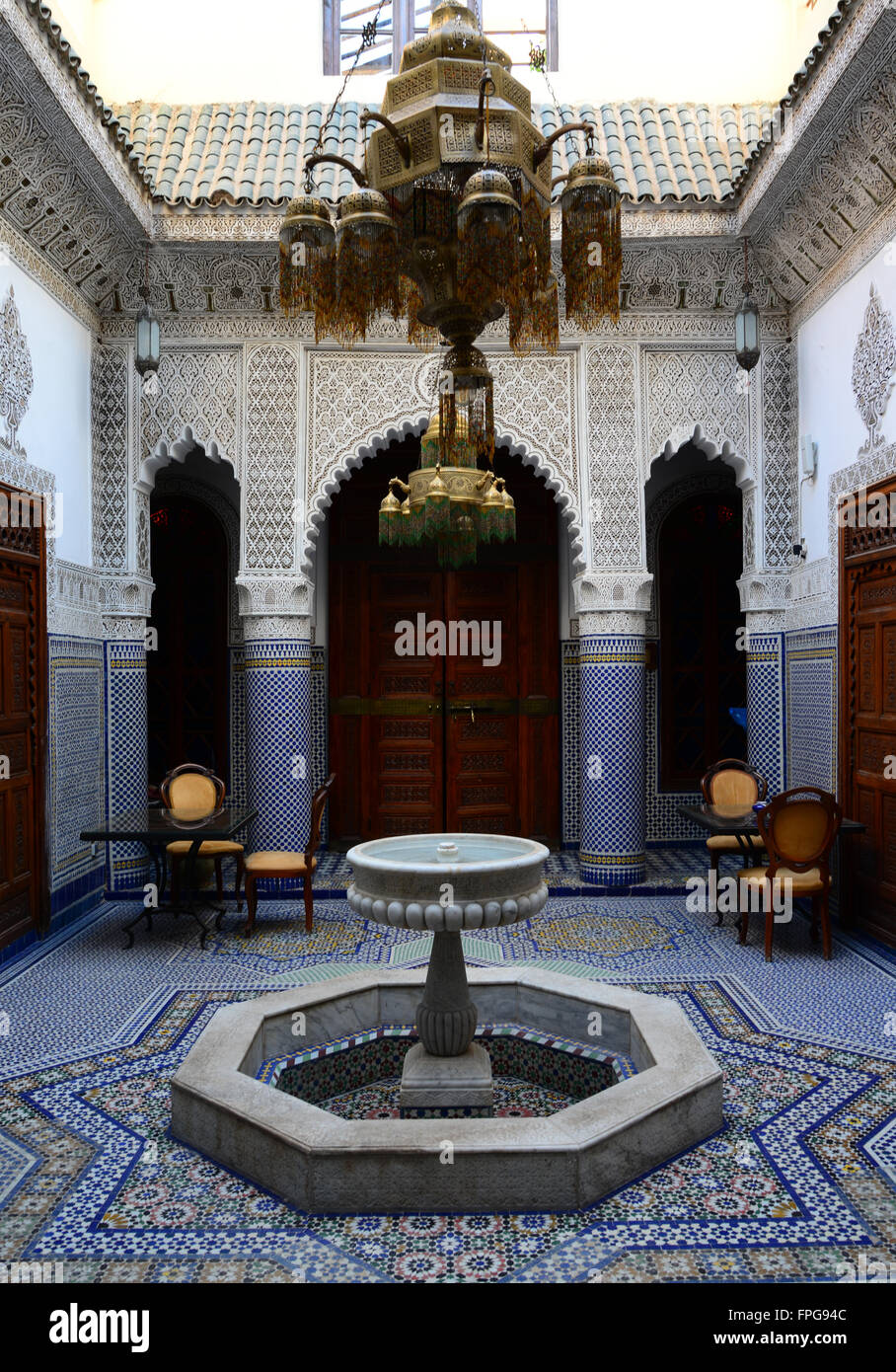 Morocco, Marrakech, Medina, Palais Sebban Riad Stock Photo