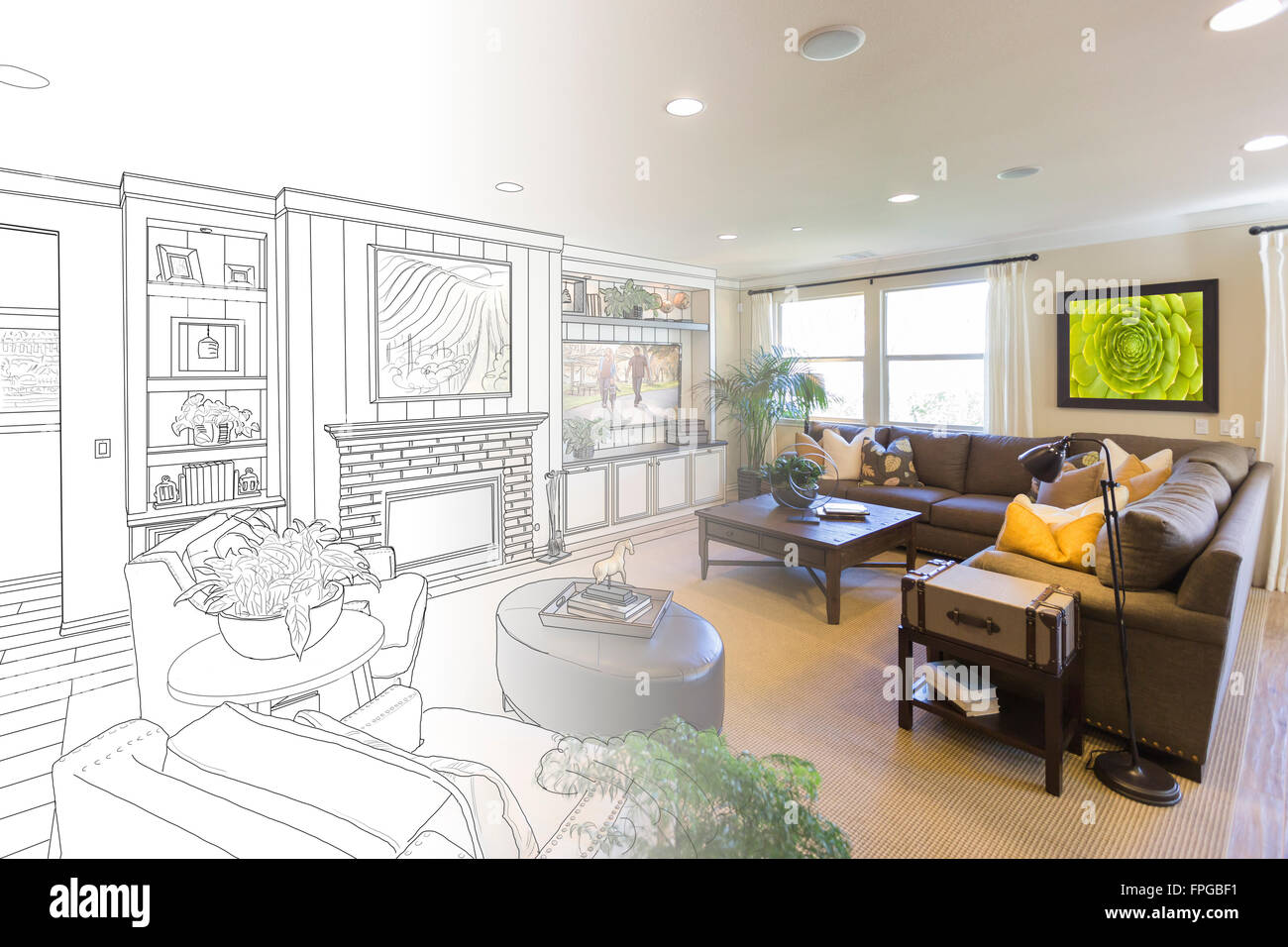 Living room drawing gradation hi-res stock photography and images - Alamy