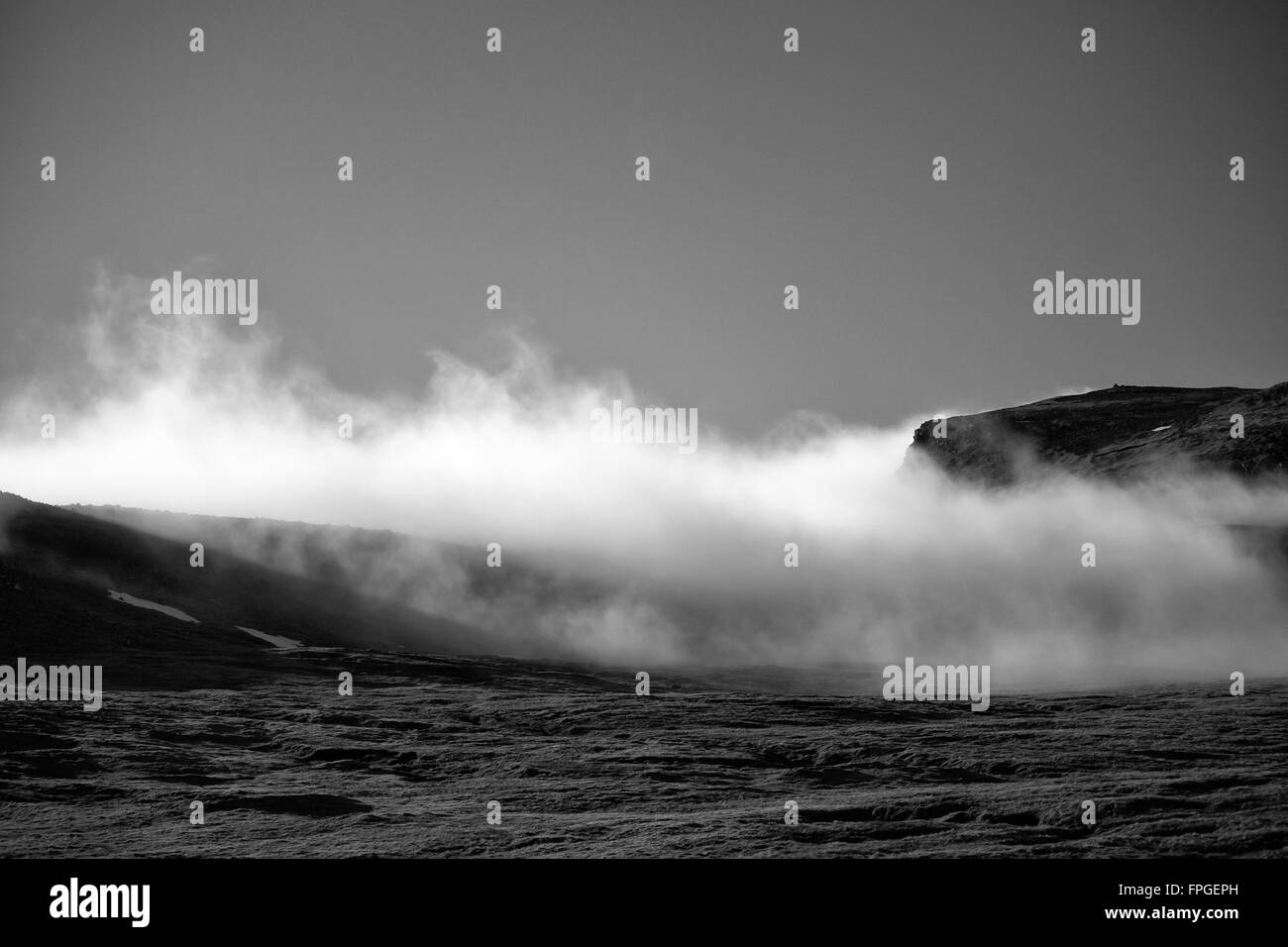 Black and white landscape with fog hi-res stock photography and images ...