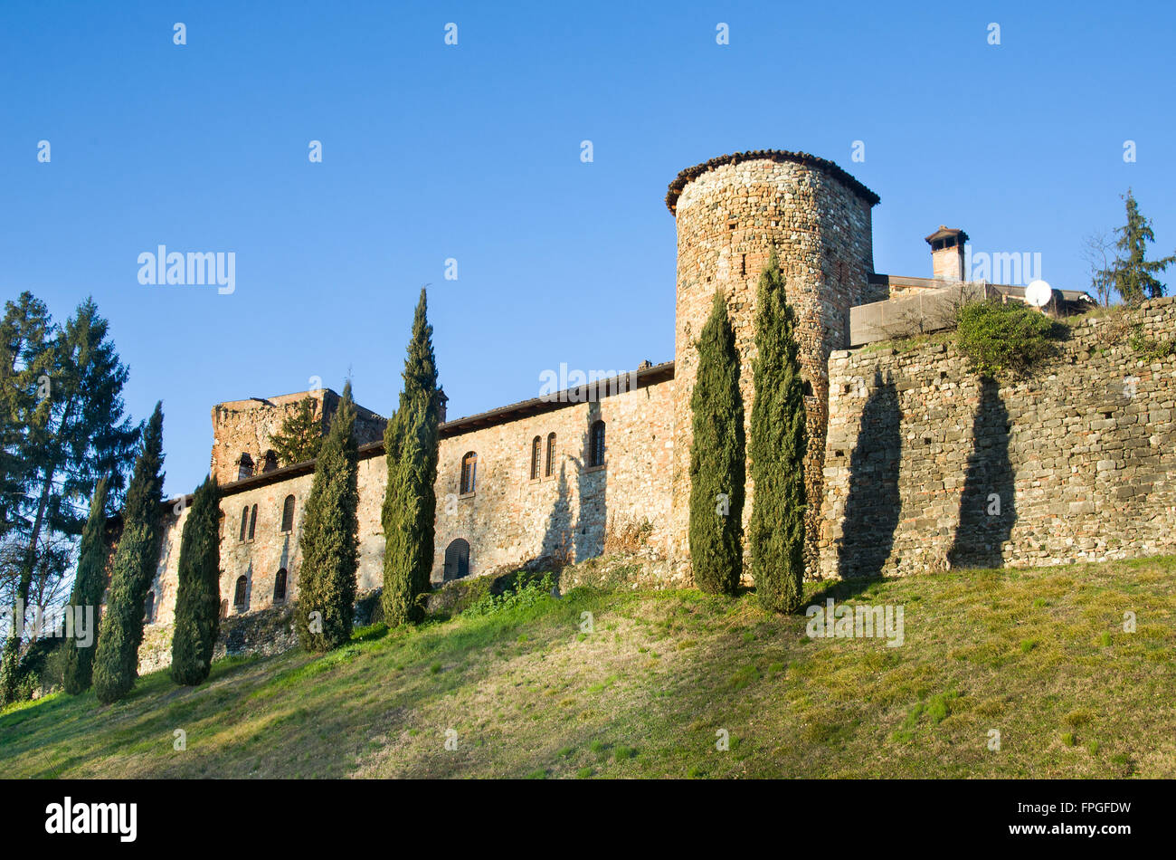 fortified walls  Rivalta Castle - Piacenza -  Emilia Romagna region, Italy Stock Photo