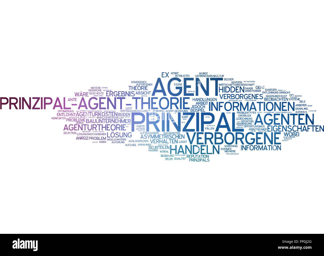 Prinzipal-Agent-Theorie Prinzipal Agent Theorie Stock Photo