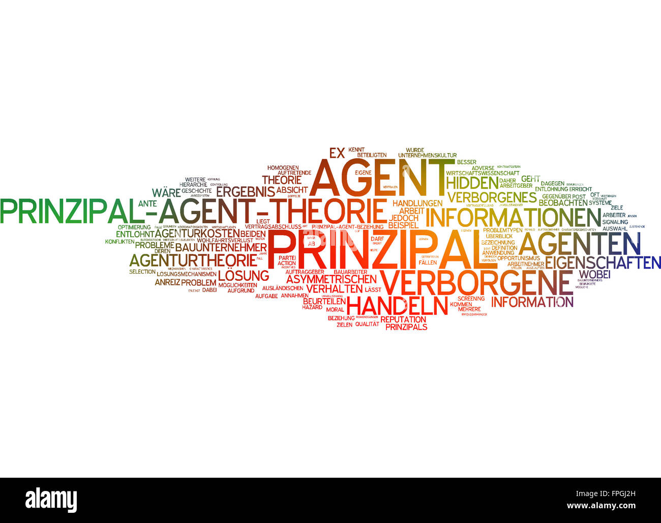 Prinzipal-Agent-Theorie Prinzipal Agent Theorie Stock Photo
