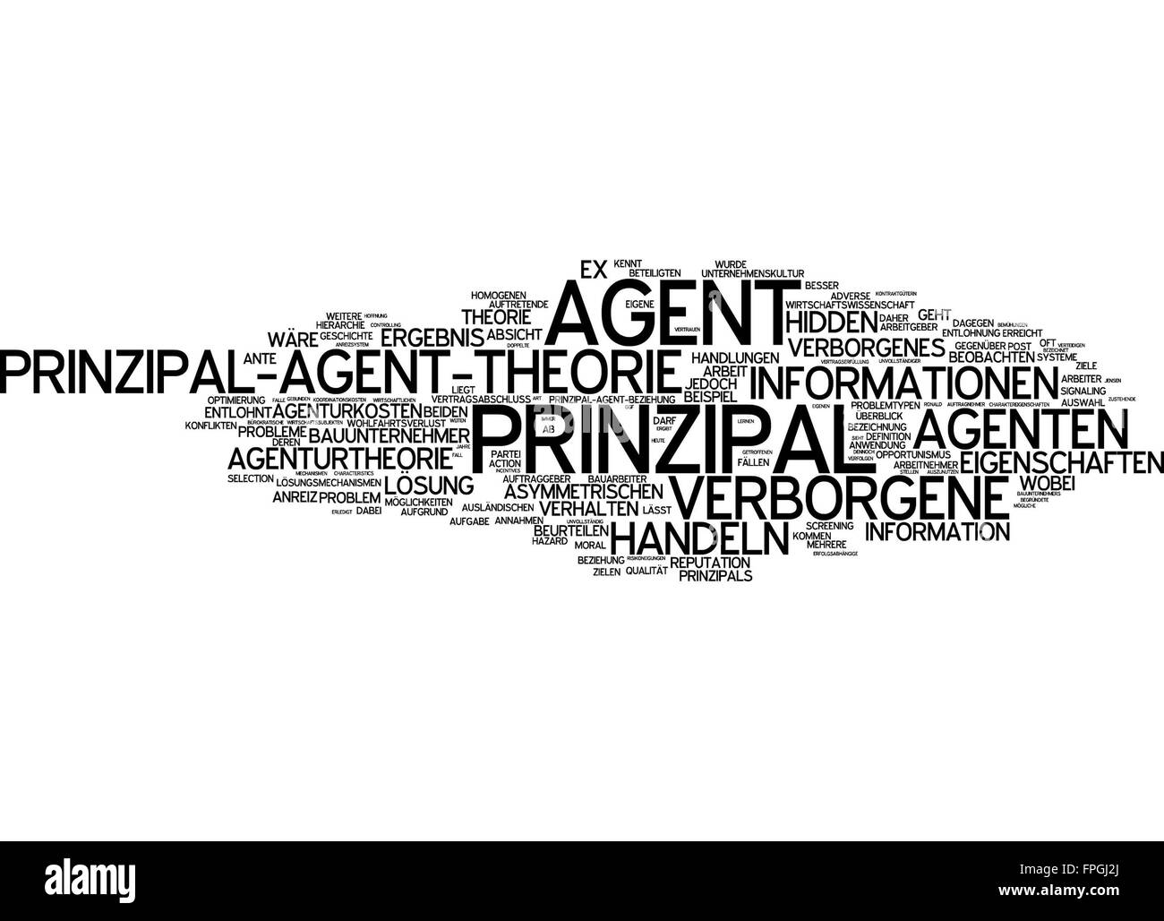 Prinzipal-Agent-Theorie Prinzipal Agent Theorie Stock Photo