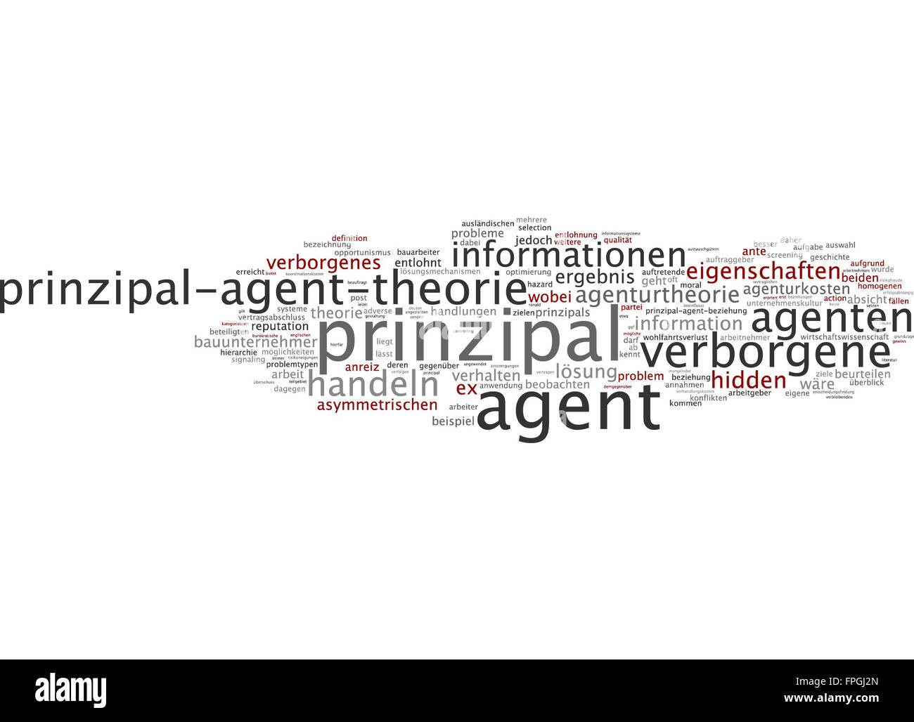 Prinzipal-Agent-Theorie Prinzipal Agent Theorie Stock Photo