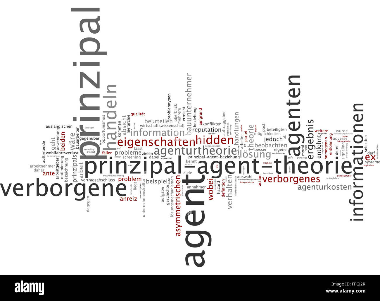 Prinzipal-Agent-Theorie Prinzipal Agent Theorie Stock Photo
