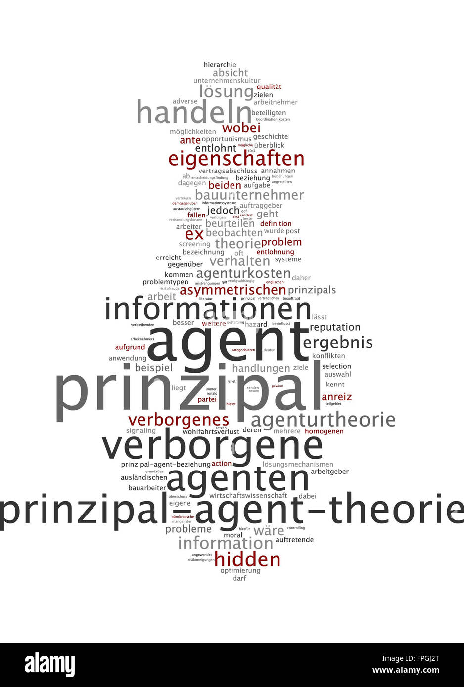 Prinzipal-Agent-Theorie Prinzipal Agent Theorie Stock Photo