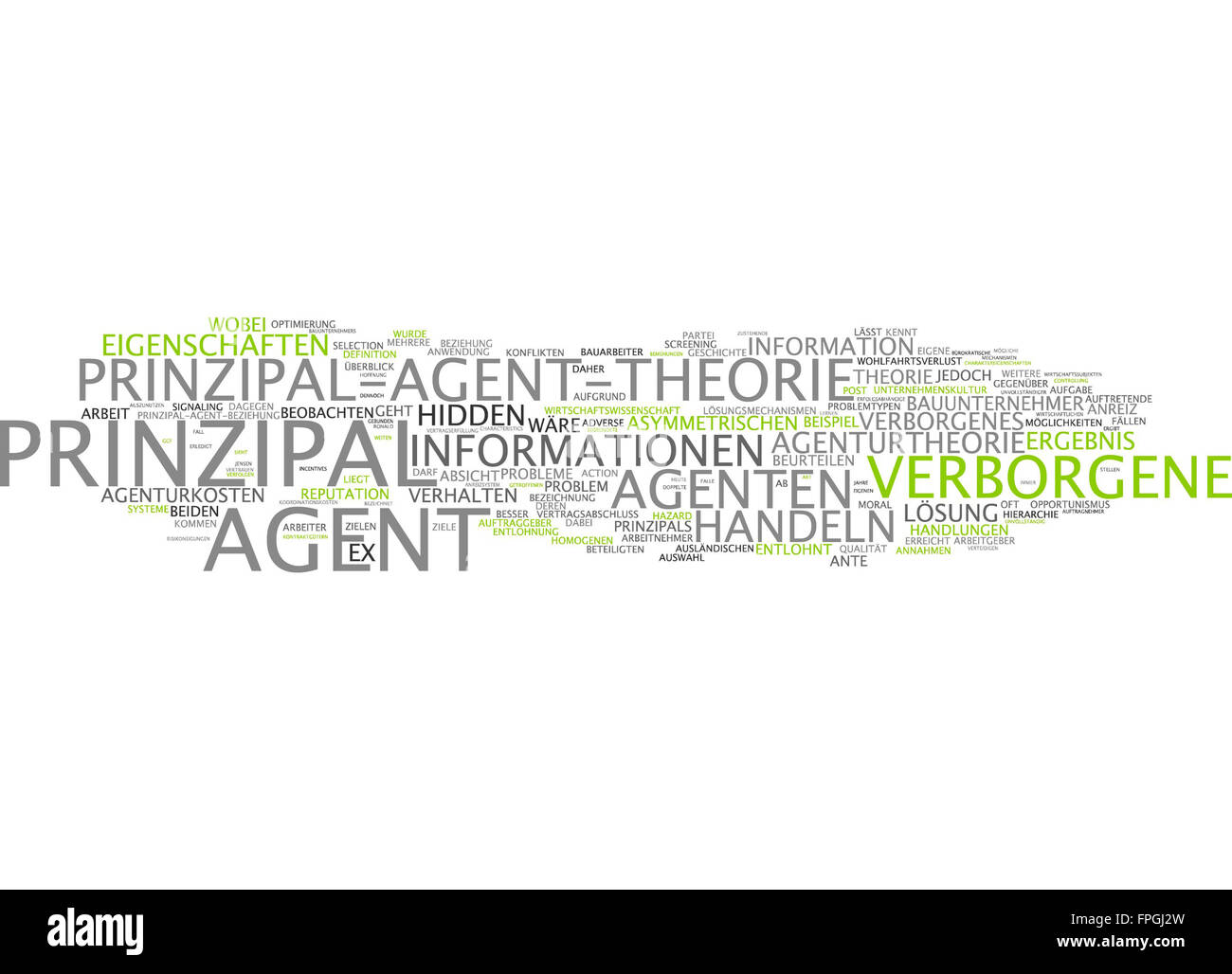 Prinzipal-Agent-Theorie Prinzipal Agent Theorie Stock Photo