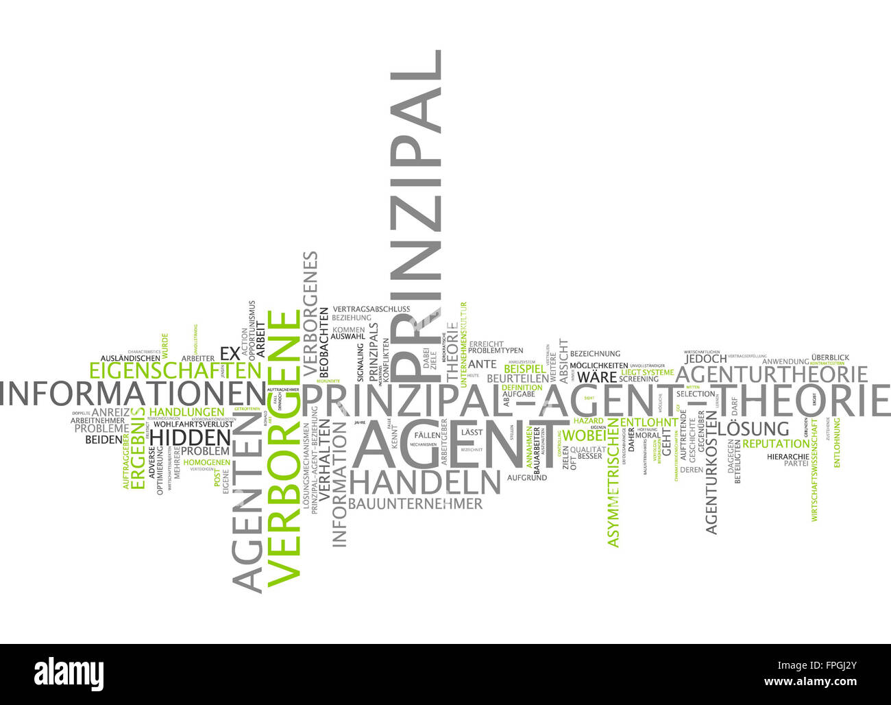 Prinzipal-Agent-Theorie Prinzipal Agent Theorie Stock Photo