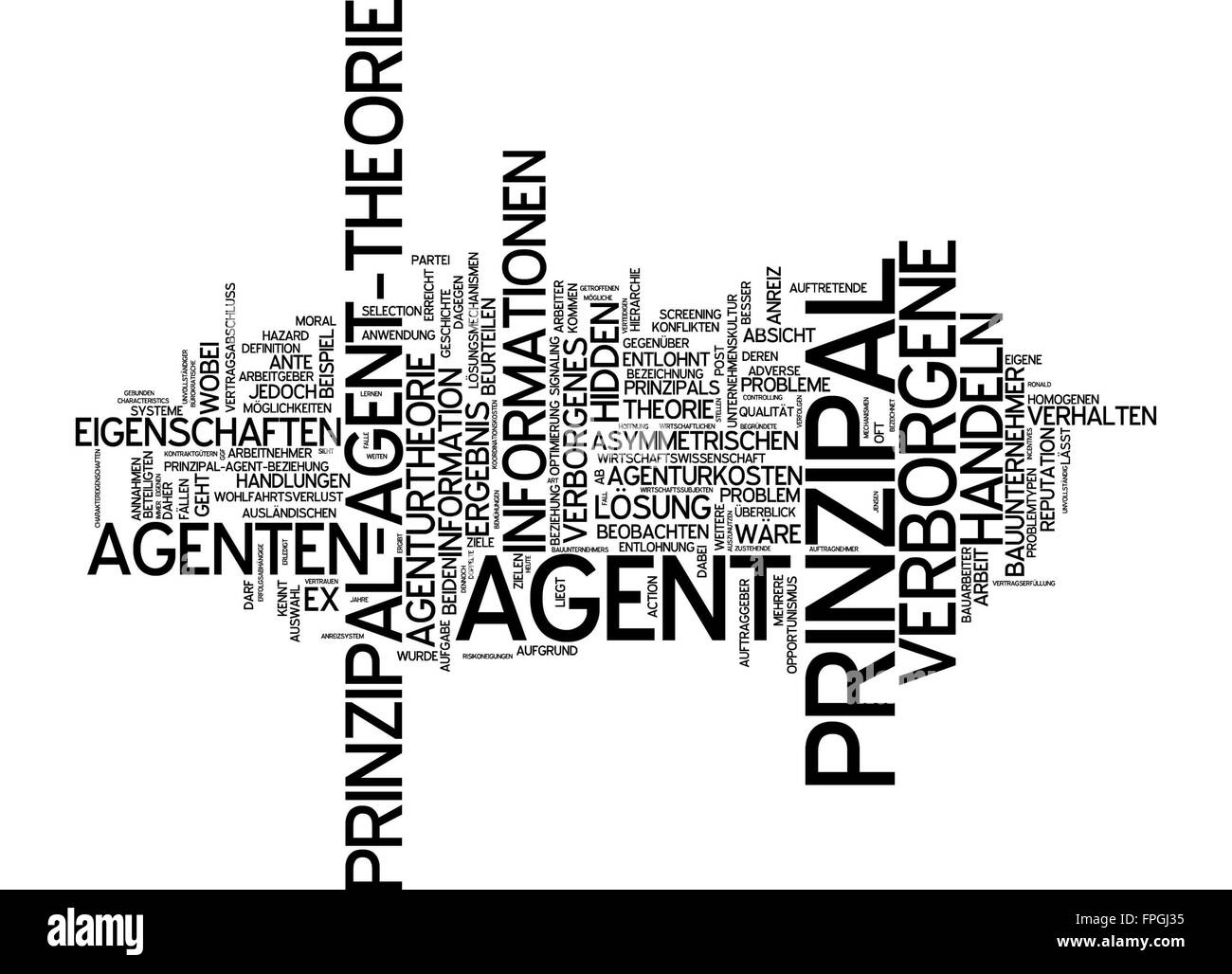 Prinzipal-Agent-Theorie Prinzipal Agent Theorie Stock Photo