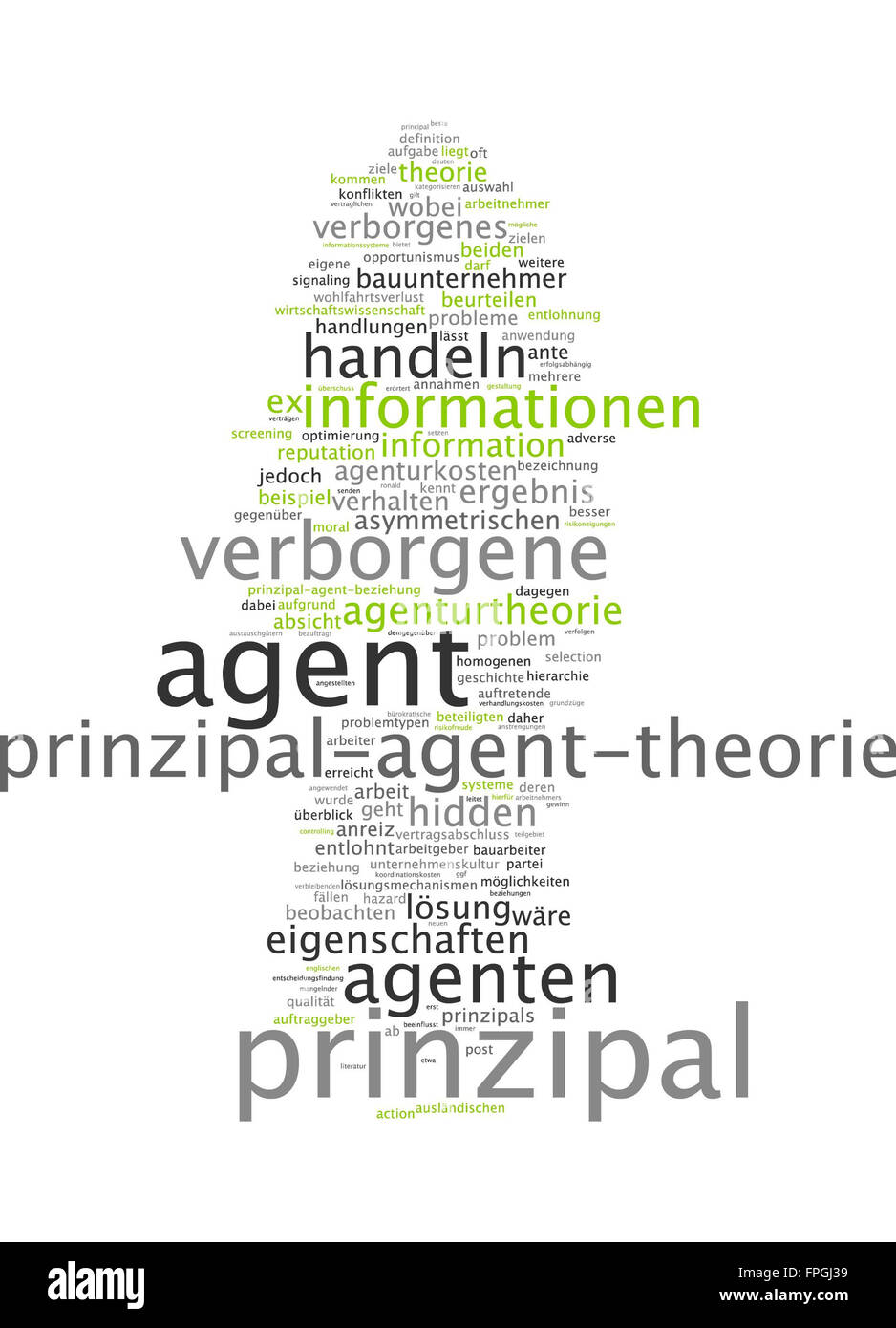 Prinzipal-Agent-Theorie Prinzipal Agent Theorie Stock Photo