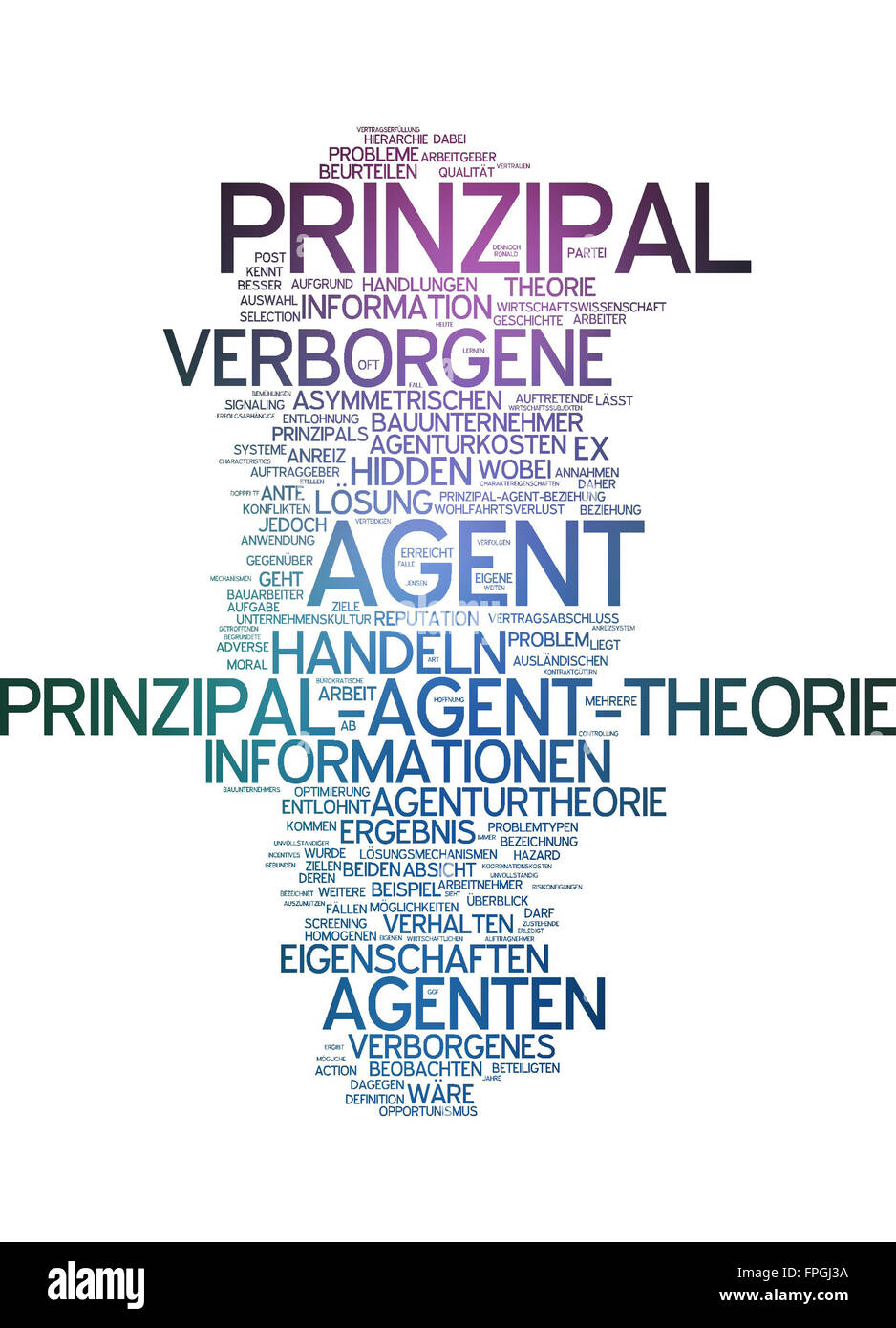 Prinzipal-Agent-Theorie Prinzipal Agent Theorie Stock Photo