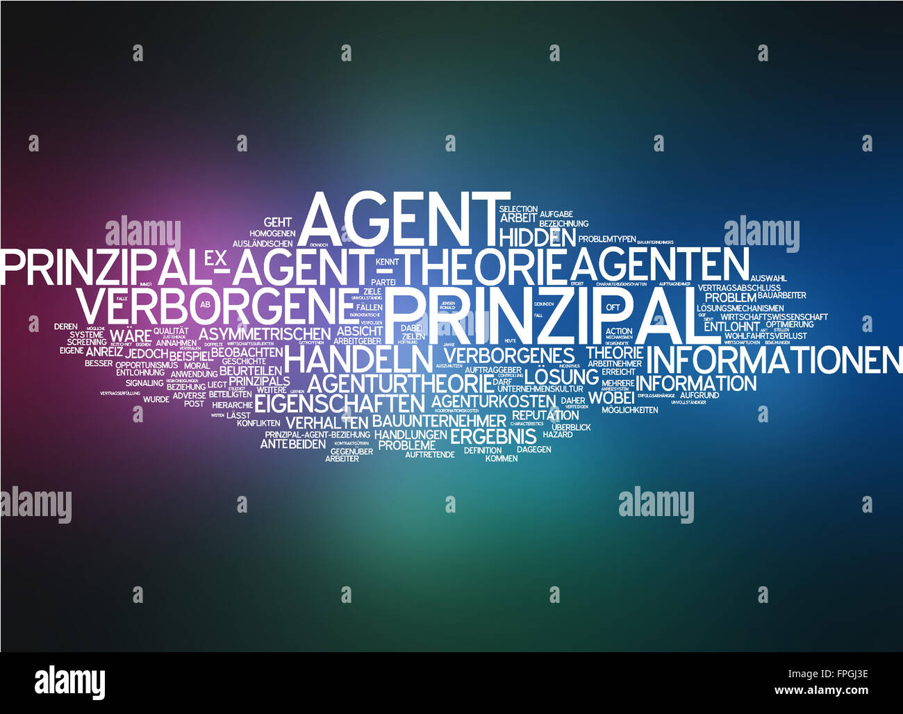 Prinzipal-Agent-Theorie Prinzipal Agent Theorie Stock Photo