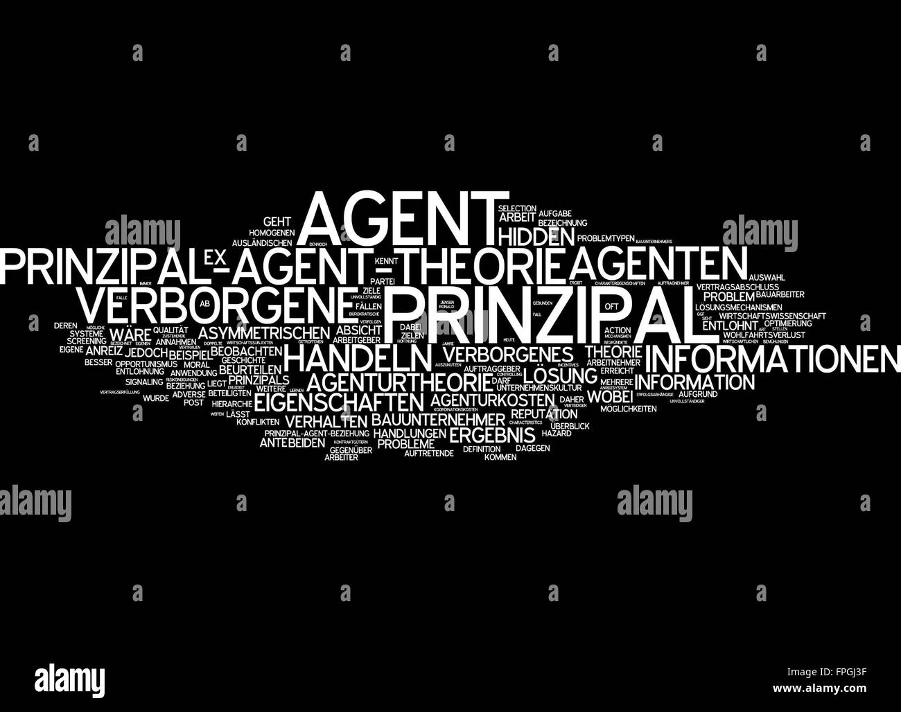 Prinzipal-Agent-Theorie Prinzipal Agent Theorie Stock Photo