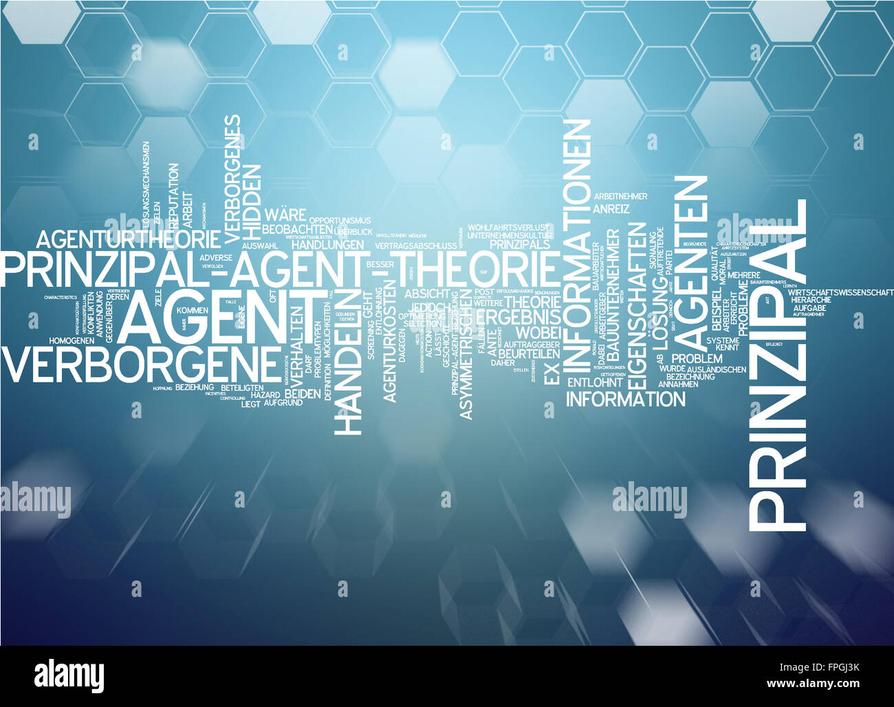 Prinzipal-Agent-Theorie Prinzipal Agent Theorie Stock Photo