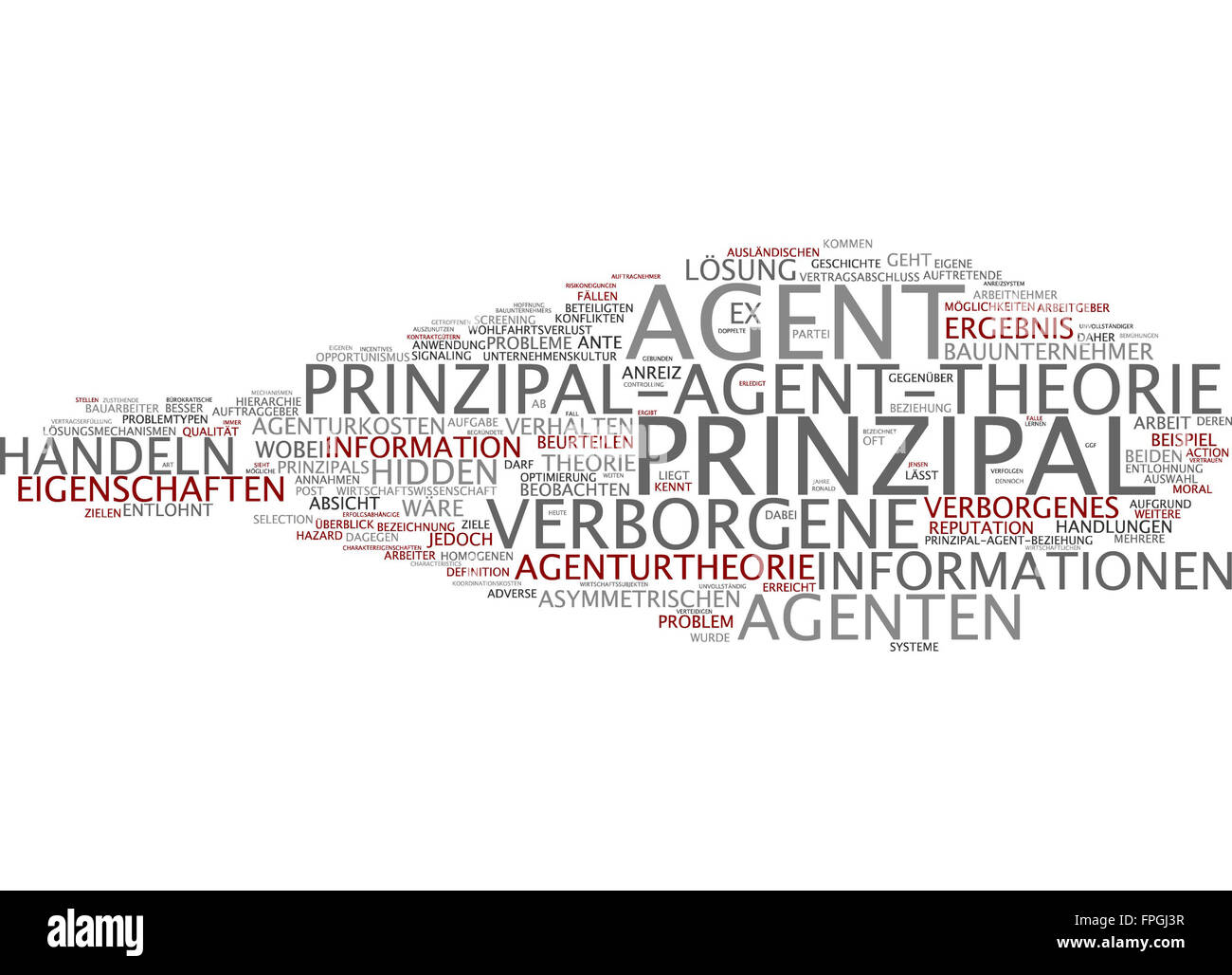 Prinzipal-Agent-Theorie Prinzipal Agent Theorie Stock Photo
