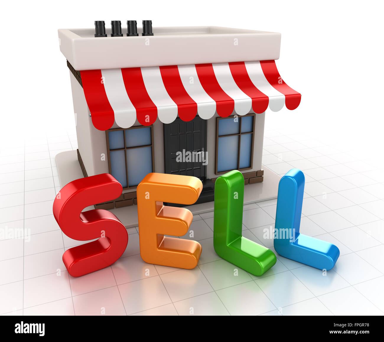 Sell concept , This is a computer generated and 3d rendered picture. Stock Photo