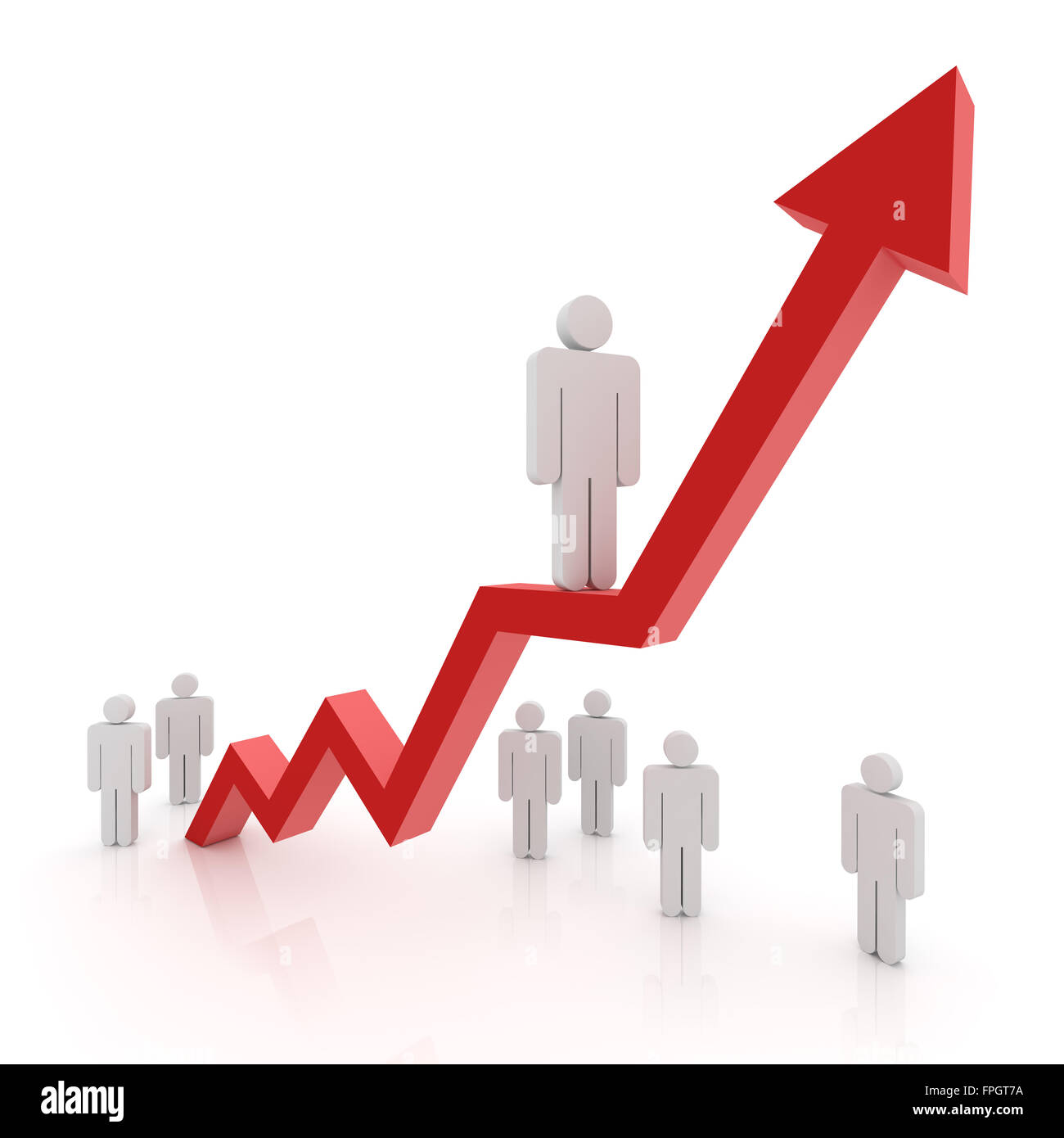 Businessman and red arrow , This is a computer generated and 3d ...