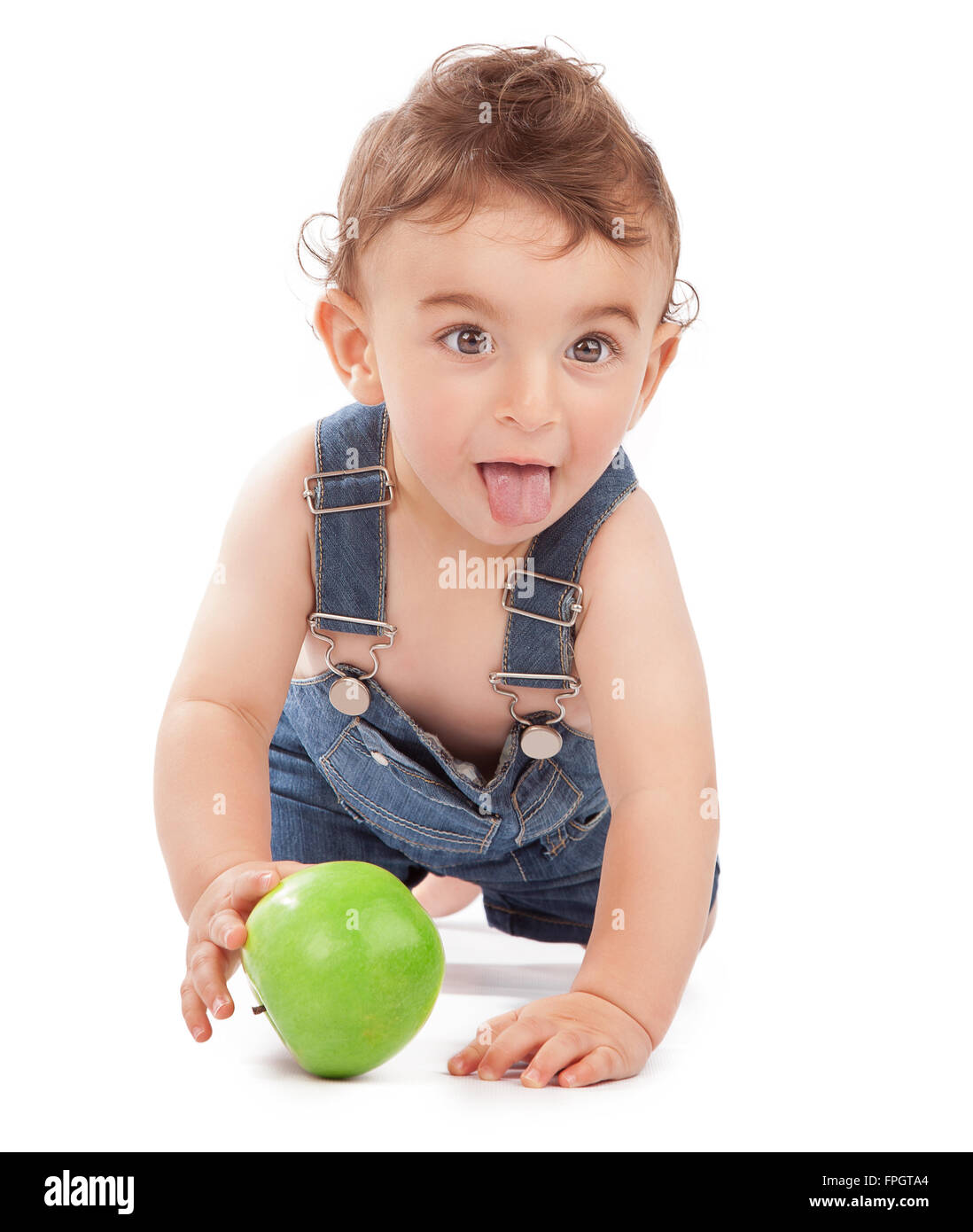 Cute baby boy apple fruit Cut Out Stock Images & Pictures - Alamy