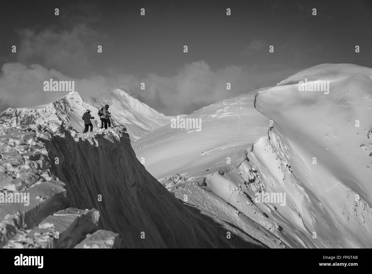 steep drop kicking horse ski resort Stock Photo Alamy