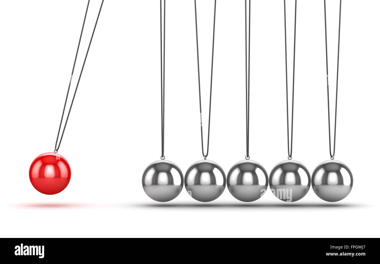 Balancing Balls Newtons Cradle , This is a computer generated and 3d rendered picture. Stock Photo