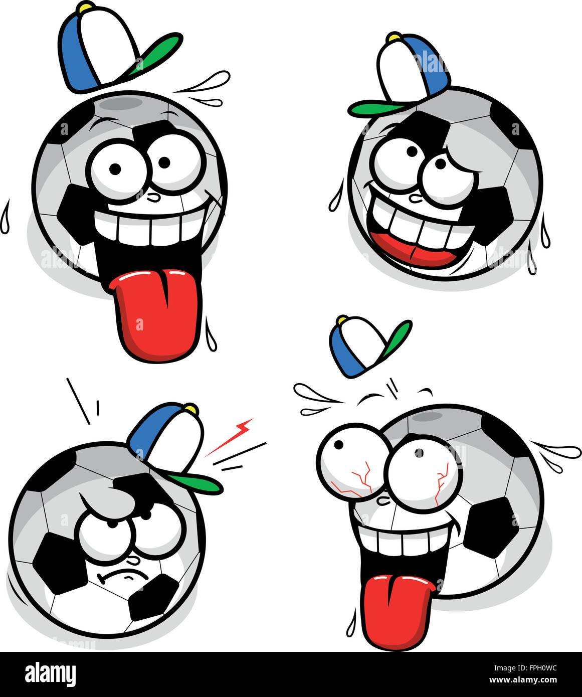 Cartoon soccer ball faces Stock Vector Image & Art Alamy
