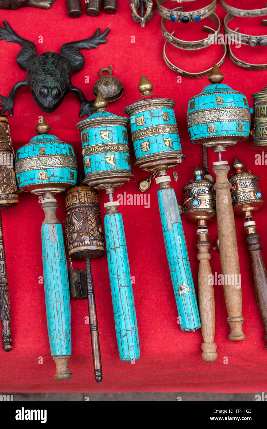 Nepal, Patan. Tibetan Prayer Wheels Stock Photo - Alamy