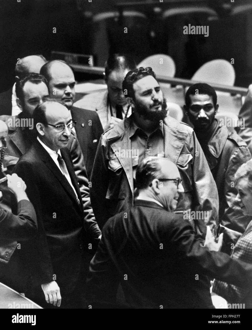 Fidel Castro at the United Nations General Assembly in September 1960. Stock Photo