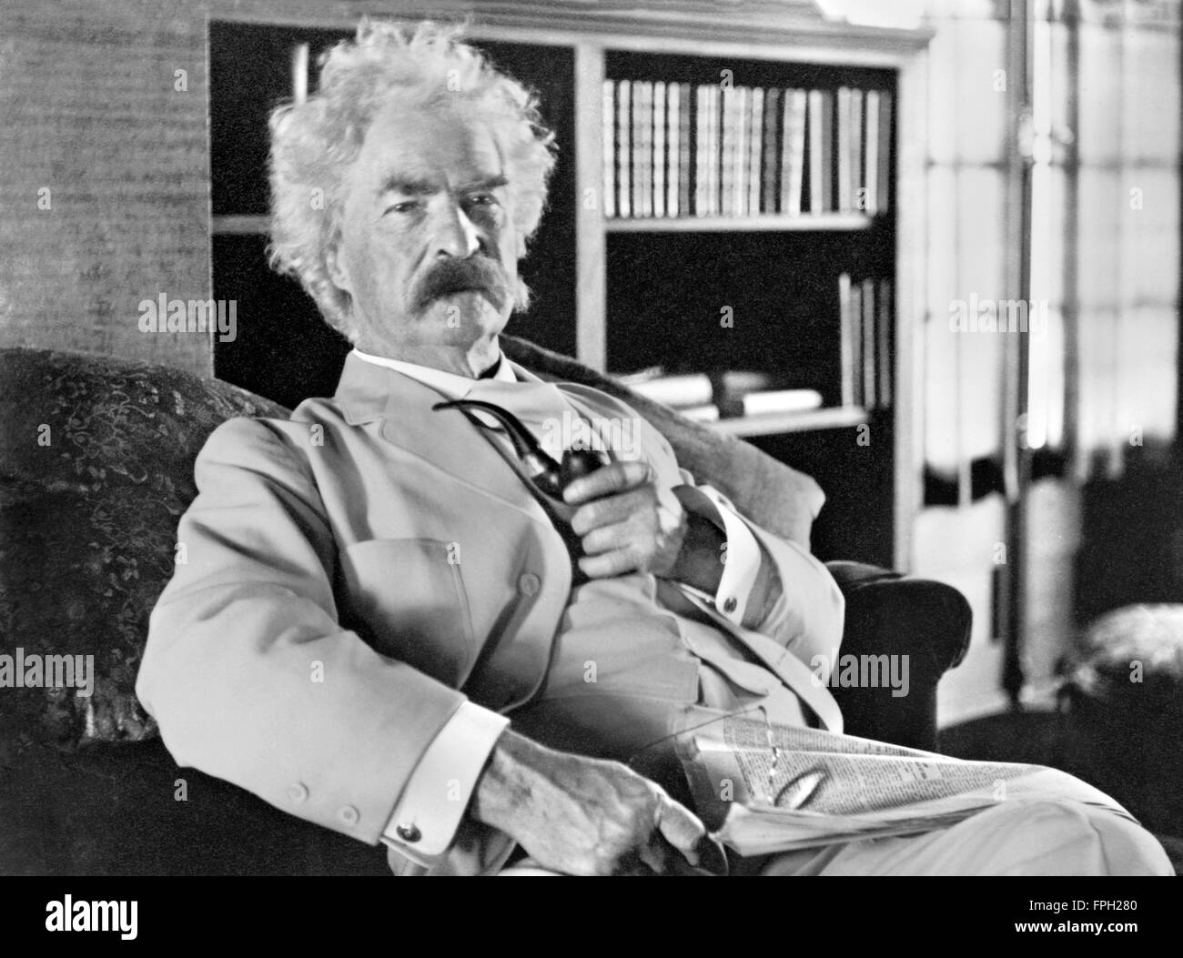 Mark Twain. Portrait of the American writer Samuel Langhorne Clemens, c.1900-1910 Stock Photo
