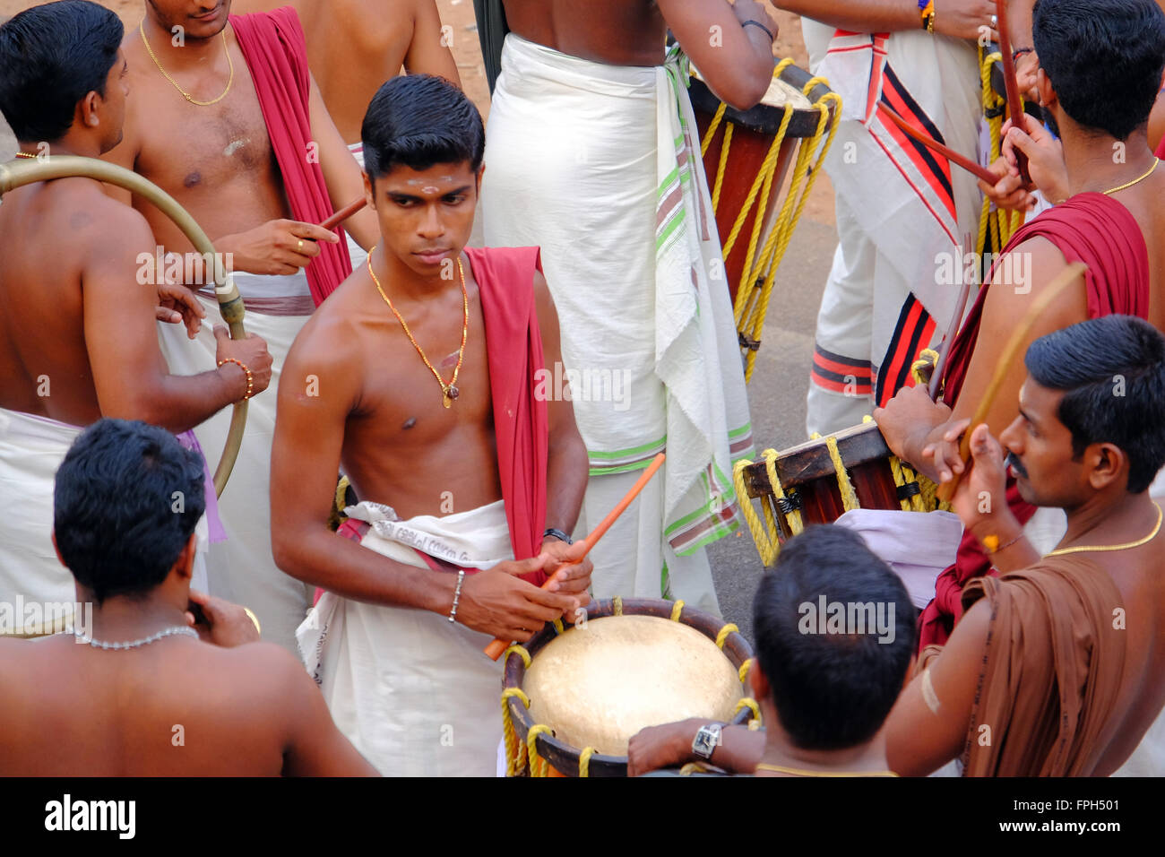 Drummers in a Hindi parade in Kerala, southern India Stock Photo Alamy