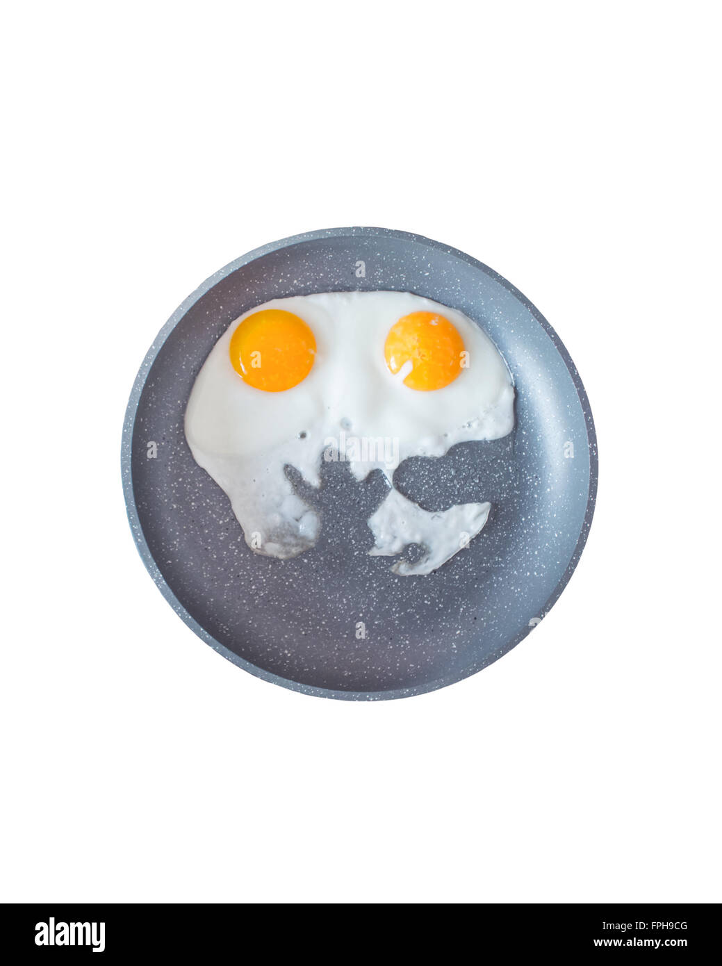 Fried egg isolated on white background Stock Photo - Alamy
