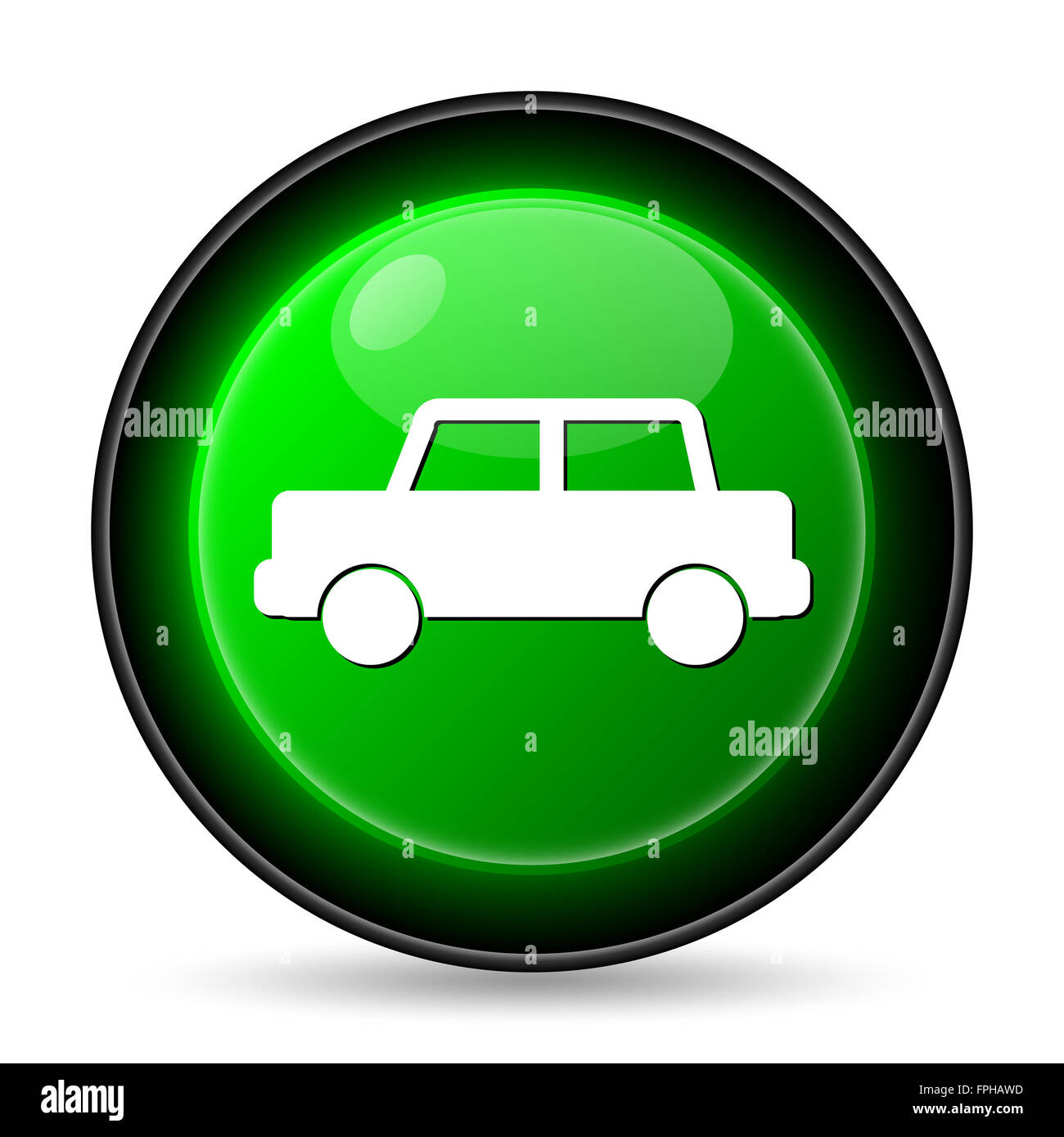 Car icon. Internet button on white background Stock Photo - Alamy