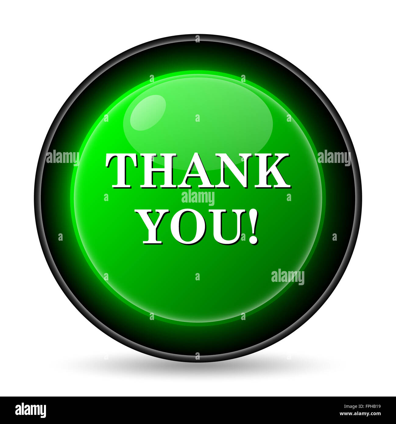 Thank you icon. Internet button on white background Stock Photo - Alamy
